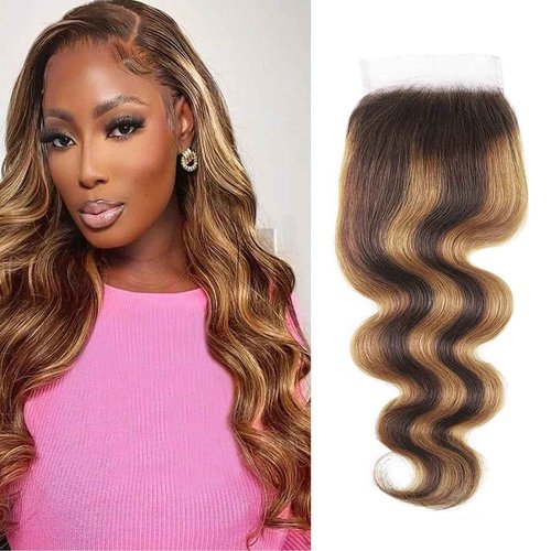4/27 Closure 5x5 Hd Transparent Lace-Clsoure Body Wave 100% Human 10a Hair Extensions 150 Density With Baby Hair Pre-Plucked Free Part #427 Color 10 Inch
