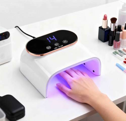 OBEEGOO 76W UV LED Nail Lamp Light Dryer for Nails Gel Polish,LED Nail Dryer with 38 LED Beads,4 Timer,Smart Sensor,LCD Display Fast Curing Gel Nail Polish Nail Art Tools Manicure Accessories