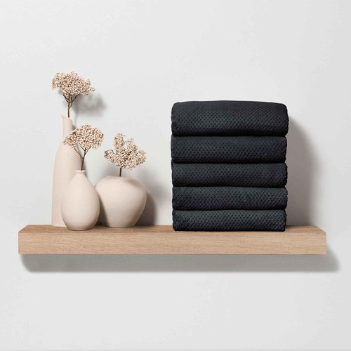 Fromm Softees Plush Microfiber Towels for Hair Salon, Barber, Spa, Ultra Soft Hair Wrap for Drying Hair, Hands, Face, Dark Grey, 20 x 34 Inches, 6 Pack