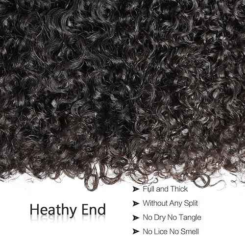 VIPbeauty16A Burmese Curly Human Hair Bundles 26 Inch 100% Unprocessed Brazilian Virgin Hair Quick Weave Bundles Human Hair Extensions Real Human Hair Natural Black