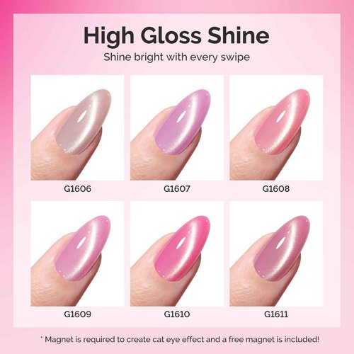MelodySusie Safety Nail Drill Bits MelodySusie Pink Gem Cat Eye Gel Set
