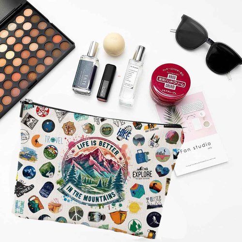 NONETH Hiking Gifts for Women, Hiking Gear, Hiking Accessories, Hiking Makeup Bag for Hiker Camper Mountain Nature Lover Gift Camping Gift