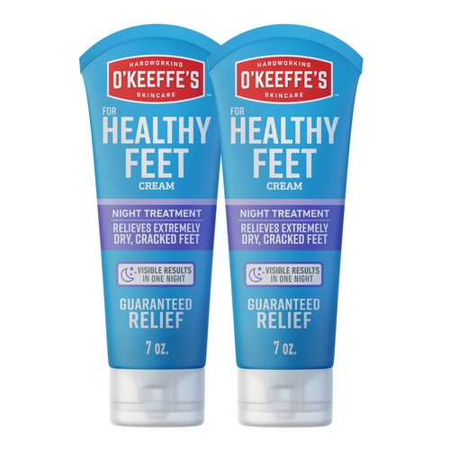 O'Keeffe's for Healthy Feet Night Treatment Foot Cream 7 oz Tube (2 Pack) Guaranteed Overnight Relief for Extremely Cracked, Dry Feet, Repairing Skincare, Instantly Boosts and Retains Moisture Levels