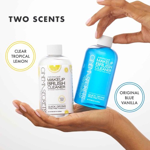 Cinema Secrets Original Makeup Brush Cleaner Kit - Professional Cleanser + Cleansing Tin for Makeup Brushes - Quick-Drying, Rinse-Free Formula - Removes Stubborn Waterproof Make Up - Lemon (8 fl oz)