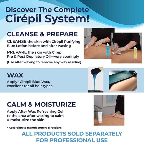 Cirepil - Blue - 400g - 14.11 oz Wax Beads Bag - All-Purpose, Unscented & No Strip Needed - Perfect for Sensitive Skin - Fluid Gel Texture, Easy Removal, Peel-Off Wax