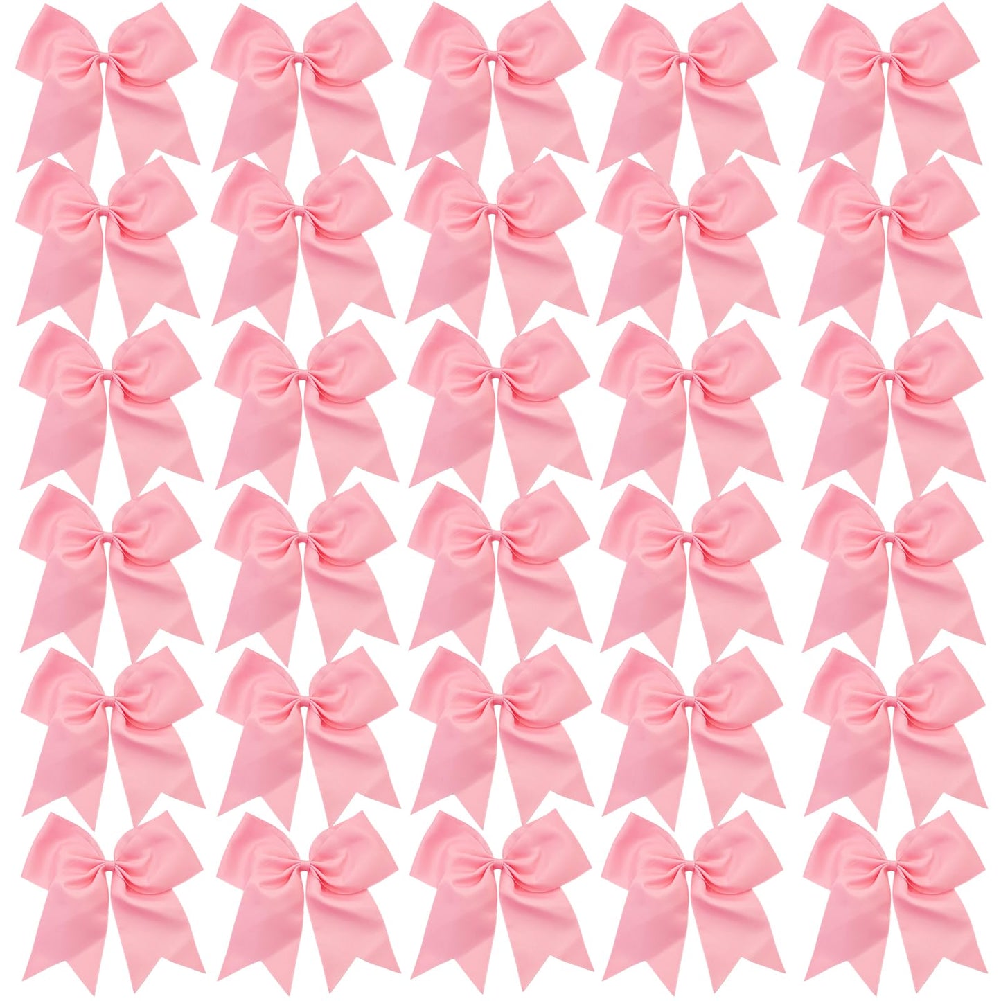 30PCS 8" Large Cheer Bows Hair Bows Ponytail Holder Handmade for Girls Teens Softball Cheerleader Sports (Light pink)