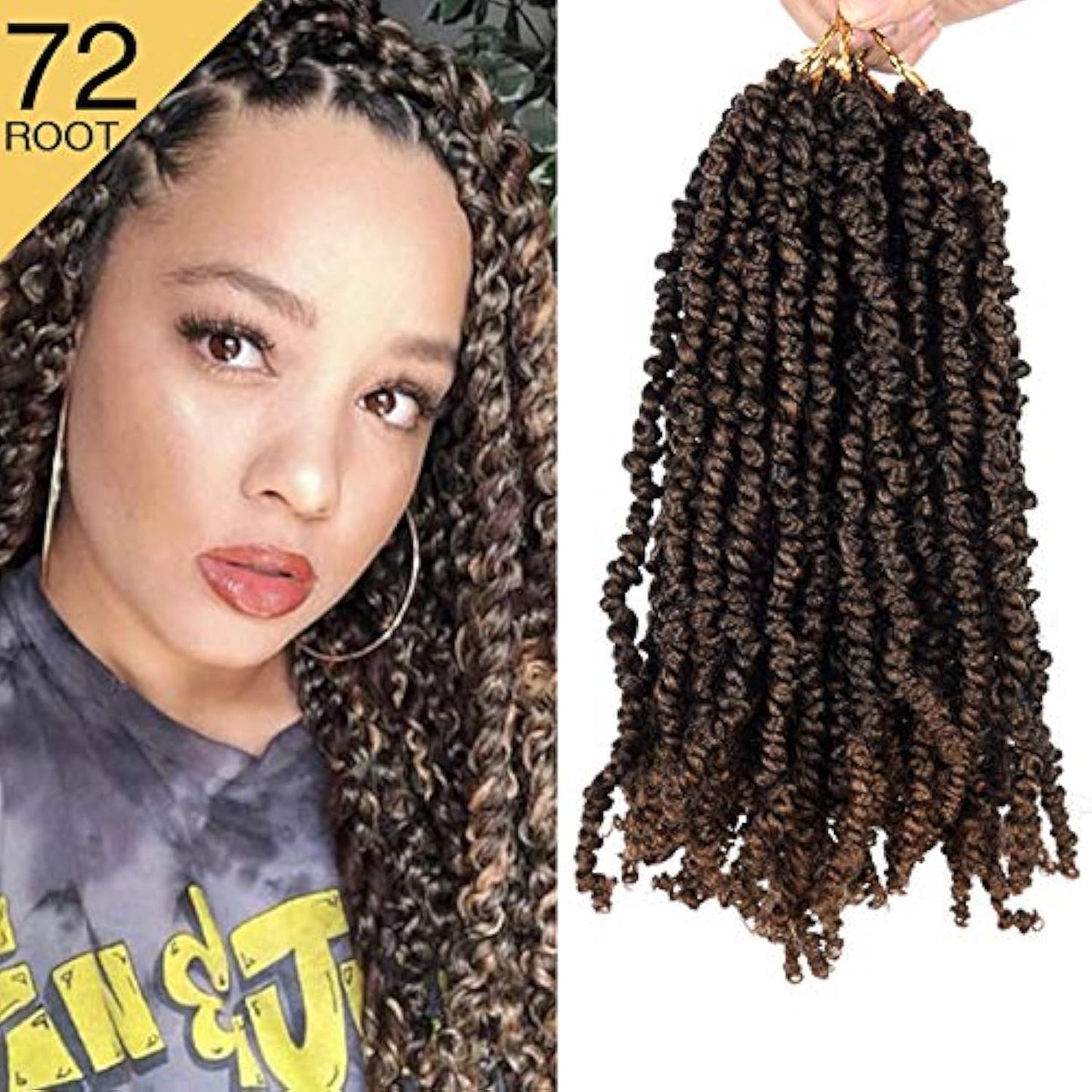 Silike 14 Inch Passion Twist Crochet Braid Synthetic Hair Extension Pre-Twisted Crochet Twisted Braids For Woman(14 inch, T30)