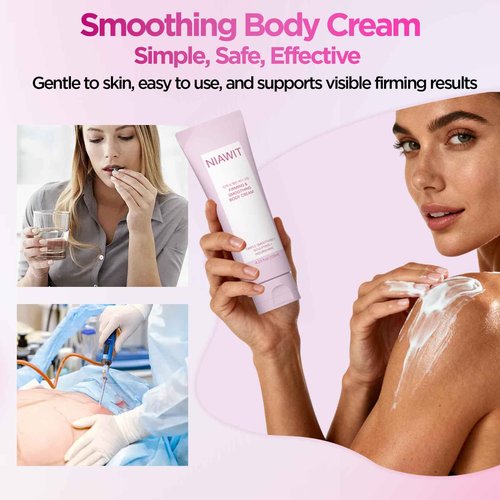 NIAWIT Firming Smoothing Body Cream – Visible Lifting & Tightening for Belly, Thighs, Butt | Helps Reduce Cellulite & Sagging Skin, Body Sculpting Moisturizer for Daily Body Care Routine | 4.24 fl.oz