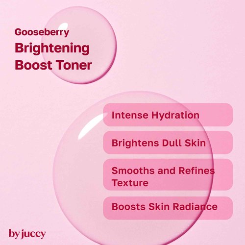 by Juccy Gooseberry Juicy Brightening TonerㅣHydrates & Reduces Dullness in Skin with Vitamin BerryㅣIndian Gooseberry, Niacinamide, Centella AsiaticaㅣBy Juicyㅣ5.07 fl. oz(150ml)