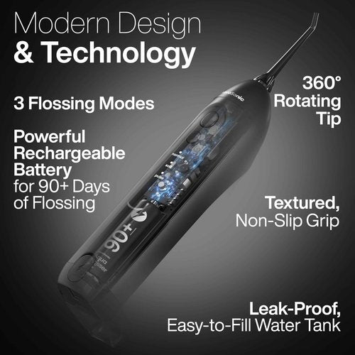 Aquasonic Icon Toothbrush & Water Flosser Bundle (Onyx)