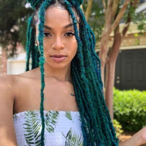 Faux Locs Crochet Hair 36 Inch 7 Packs Soft Locs Long Crochet Locs Goddess Locs Natural Synthetic Pre looped Crochet Braids For Butterfly Locs Crochet Hair (36 Inch (Pack of 7), Malachite Green)
