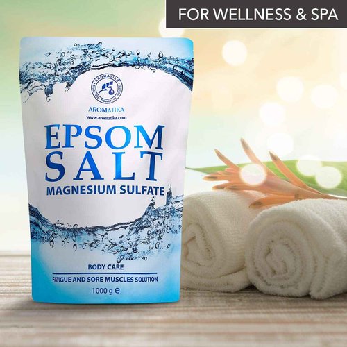 Epsom Salt Bath 1kg (35 oz) – 100% Pure Magnesium Sulphate – Relaxing & Detoxifying – Body Care & Better Sleep (Pack of 2)