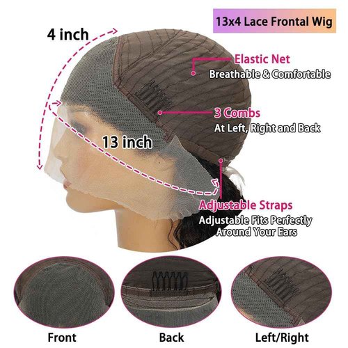 10 Inch Short Bob Wig 13x4 Deep Wave Bob Wigs Human Hair 180% Density Deep Curly 100% Human Hair Wigs Pre Plucked Wet and Wavy Transparent Lace Frontal Wig for Women Natural Hairline