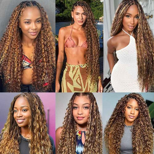 P427 Highlight Blonde Human Braiding Hair Deep Wave Bulk 12 12 12 Inch 150g/3 Bundles Light Honey Blonde Deep Wave Braids Human Hair Extensions