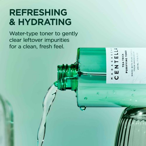 SKIN1004 Tea-Trica Purifying Toner 7.10 fl.oz, 210ml, Korean Face Toner with Tea Tree Leaf Water, Centella Asiatica & BHA, Hydrating Cica Facial Toner for Refreshing & Balancing Skin, Korean Skin Care