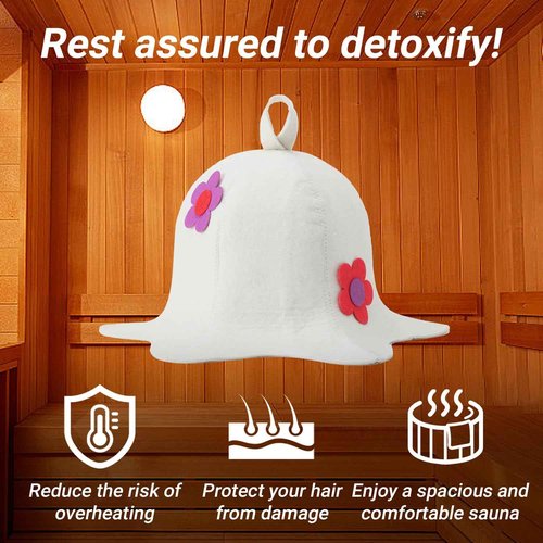 100% Wool Sauna Hat, Traditional Russian Sauna Hat Accessories for Men and Women, Infrared Steam Sauna Accessories Cap