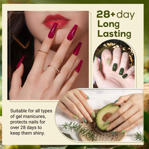 JEWHITENY 45PCS Gel Nail Polish Kit with U V Light LED Nail Lamp And 2 Bottle of 10ML Top Coat Base Coat