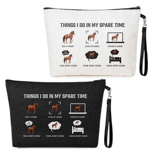 SOIDRAM 2PCS Western Makeup Bag Cow Makeup Bag Cosmetic Bag Travel Toiletry Bag