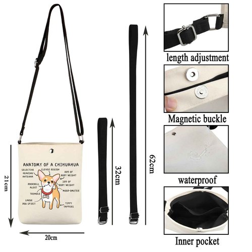 G2TUP Chihuahua Lover Anatomy Makeup Cosmetics Owner Zipper Travel Pouch