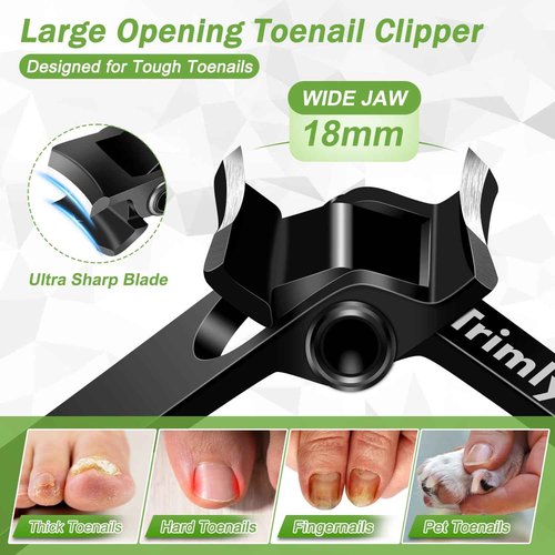 Trimlyx Toenail Clippers for Thick Toenails, Heavy Duty Toe Nail Clippers for Thick Nails for Seniors, Ingrown Large Toe Nail Clippers for Seniors, Men 5Pcs