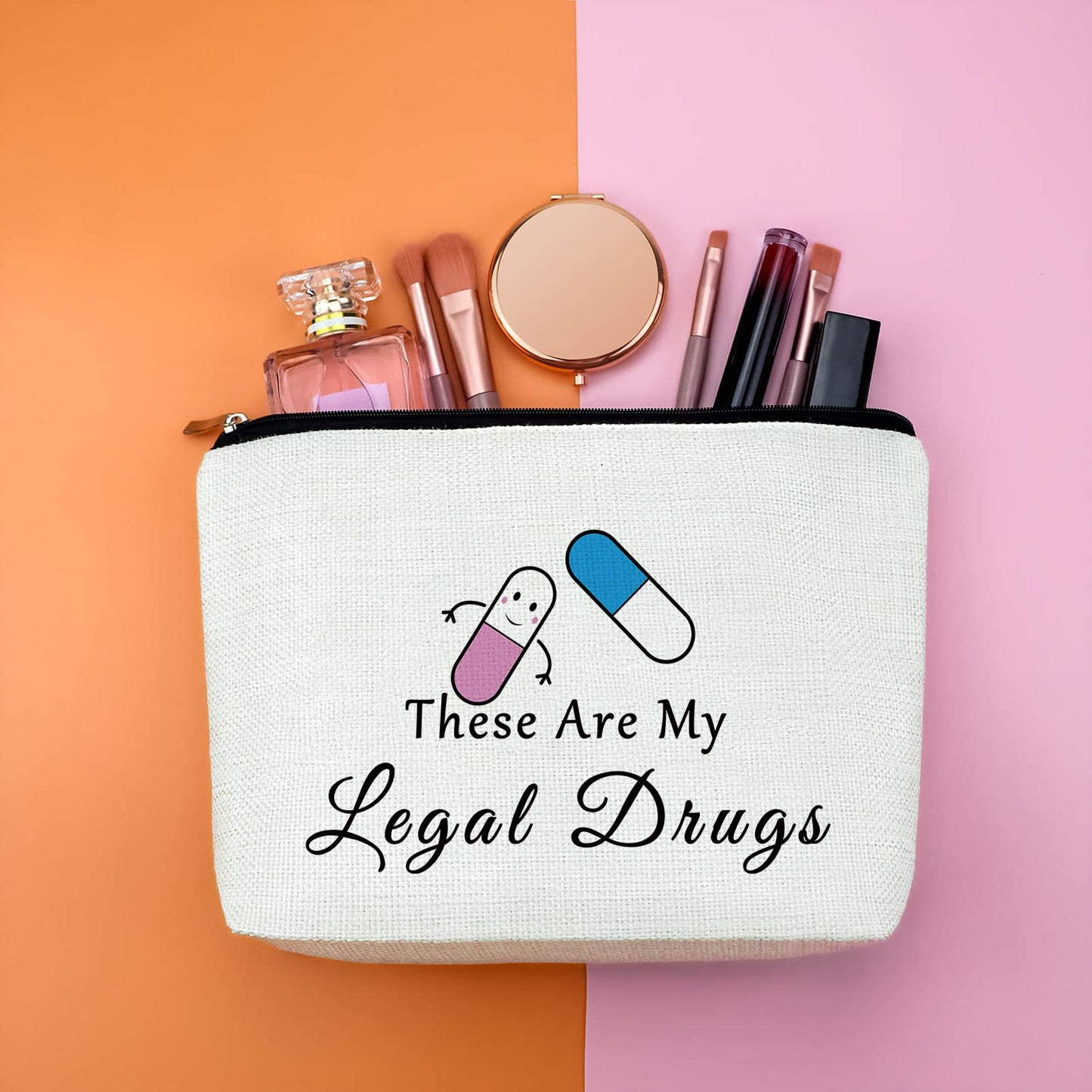 2PCS Nurse Practitioner Gifts Makeup Bags Occupational Therapy Therapist Gifts Thank You Gift for Nurse Doctor Gift Medicine Cosmetic Pill Bag Patient Birthday Gifts for Women Mom Sisters Daughter