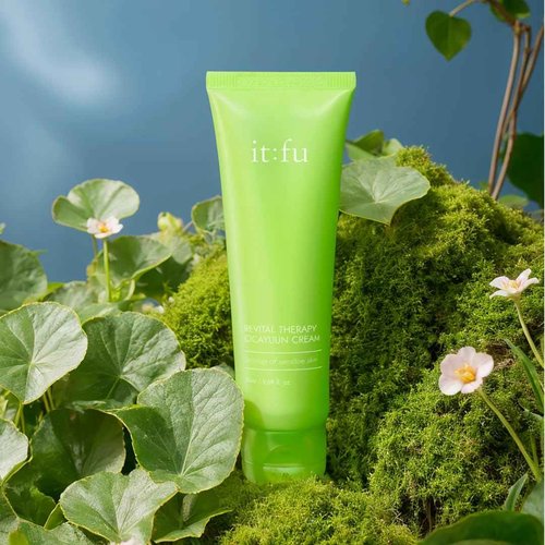 ITFU Cica Yuun Cream | Korean Ceramide Madecassoside Moisturizer for Uneven Texture, Cica Cream, Gentle Moisturizer for Sensitive Skin 1.69 fl oz / 50ml