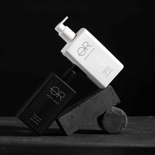 OCEAN ROAD Black Exfoliating Hand Wash 13.5 fl oz - Volcanic Sand Granules & Desert Harvest Fruits, Gentle Natural Scrub that Softly Exfoliates, Ethically Sourced, Vegan, Australian Made