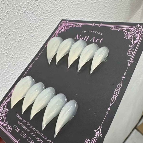 10 Pcs Handmade Press on Nails Short Curved Unique Stiletto Eagle Claw Acrylic Fake Nail with Dragon Claw Design Thickened Goth Nails Press Ons Full Cover Reusable Glue on Nail for Women（S）