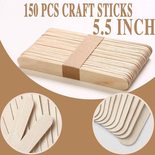 150PCS Waxing Sticks for Hair Removal - Borogo 5.5 inch Premium Splinter-Free Wooden Sticks for Waxing, Wax Stick for Body and Face Waxing