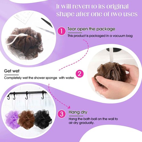 Sunnyray 100 Pcs Loofahs Bulk Bath Sponge Shower Luffas Exfoliating Body Scrubber Packs Soft Mesh Loofahs Balls Travel Cleaning Wash Puff Bathing Accessories for Women Men, 20g (Multicolor)