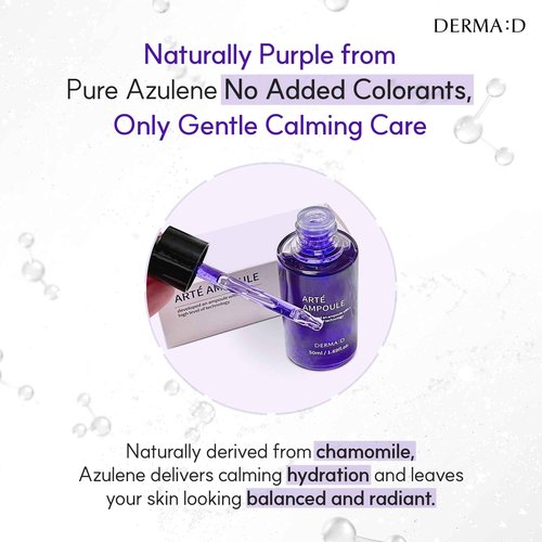 DERMA:D Azulene Ampoule with Vitamin C – Soothing & Hydrating Korean Face Serum – Supports a Brighter, Firmer-Looking Complexion – Anti-Aging Skincare 1.69 fl oz