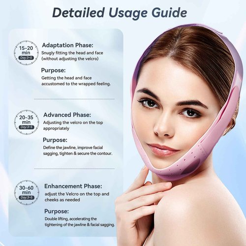 ONLUKY Chin Strap for Sleeping, Soft Silicone V-Line Lifting Mask, Reusable Face Lift for Women Men Anti Snoring Devices for Sleep Home Working Travel Yoga
