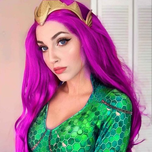 AFBeauty Hot Purple Lace Front Wig Pre Plucked Long Real Hair Wig Wavy Light Natural Colored Wigs for Black Women Pink Red Glueless Lace Front Synthetic Wigs Lacefront Cosplay Lavender Curly 22Inch
