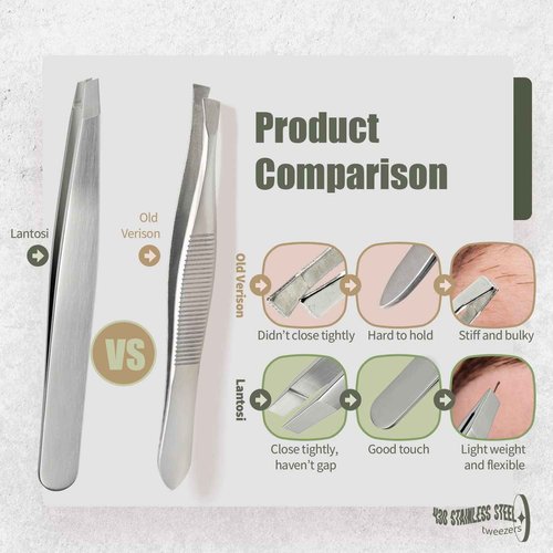 Abdul of Sialkot Eyebrow Tweezer Set for Women & Men Professional Slant and Pointed Tweezers Set with Case Precision Tweezers Kit for Facial Hair, Splinter and Ingrown Hair Removal(Sliver4 piece)