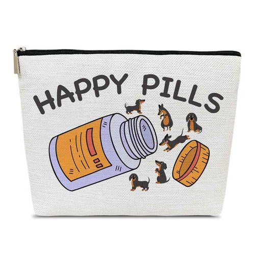 Funny Dachshund Makeup Bag, Dachshund Gifts for Dog Lovers, Dachshund Gifts for Women, Cute Dachshund Puppy Travel Toiletry Bag, Birthday Graduation Gifts for Sister Daughter Friends Bestie Teen Girls