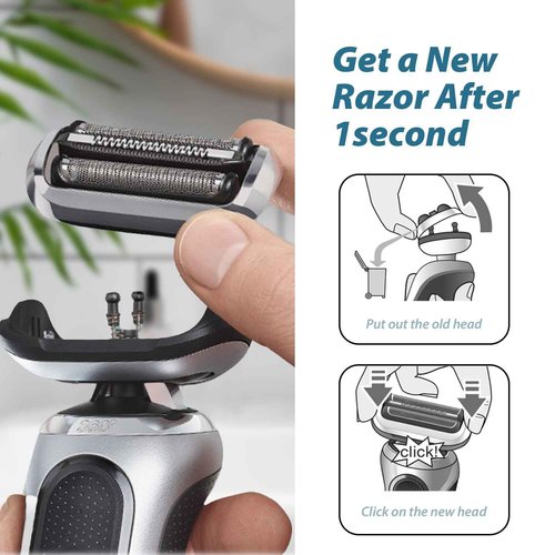 2P 73S Replacement Shaver heads Compatible with Series 7 Replacement Head,suitable for 7020, 7027, 7071, 7075, 7085.Both wet and dry,for men.