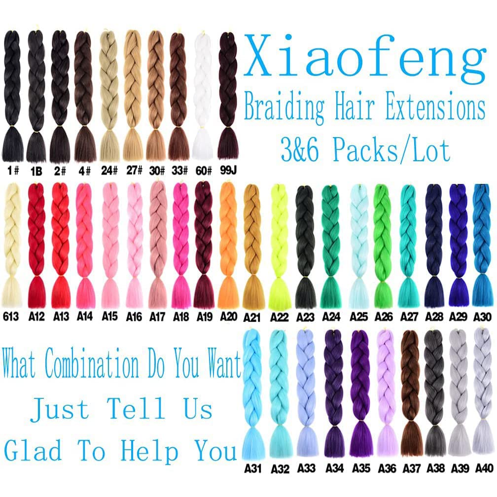 Xiaofeng Braiding Hair Extensions for Women 6 Packs 100g/Pack 24Inch High Temperature Ombre Jumbo Synthetic Braiding Hair for Twist Crochet Braids (24 Inch, brown to beige)