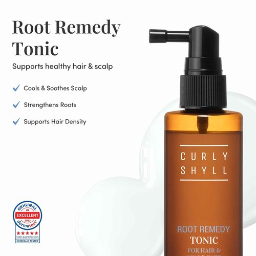 CURLYSHYLL Root Remedy Scalp Tonic | Scalp Cooling & Comfort Care with Botanical Extracts | Lightweight Daily Scalp Essence | 100ml