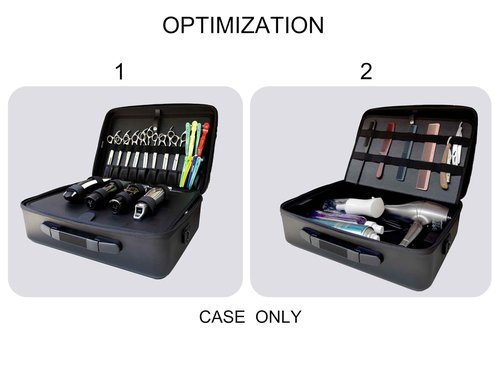 NNITEK professional leather barber case black Makeup Stylist Train clipper case Hair Salon barber box．