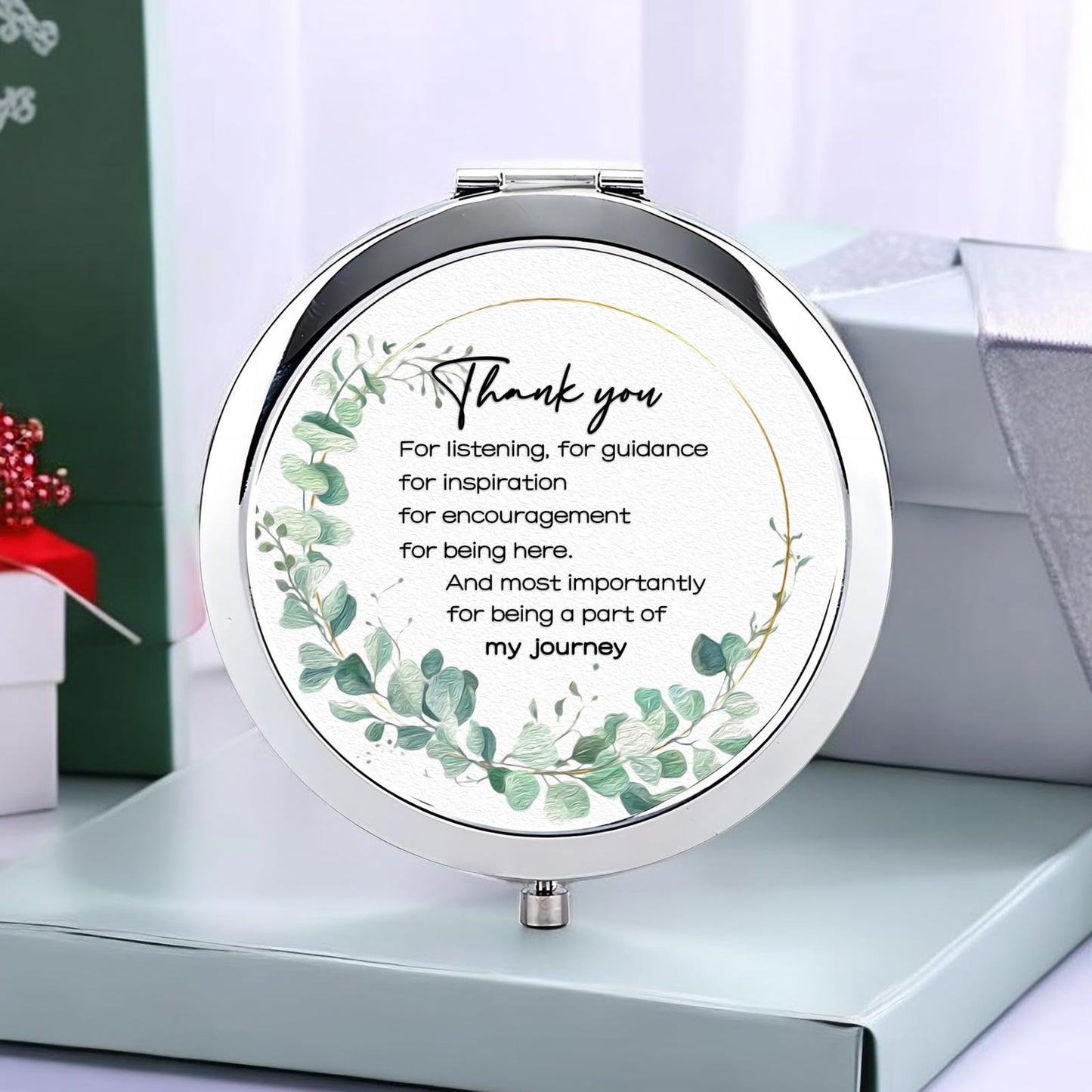 Kasuwow Thank You Gifts for Women, Thank You Compact Mirror, Appreciation Gifts, Farewell Gift for Women Friends Coworkers Colleague Makeup Mirror