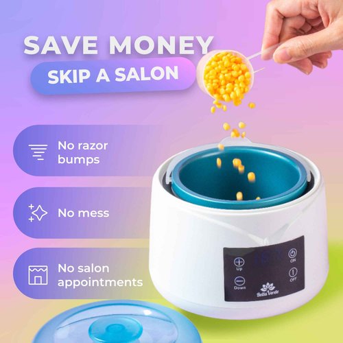 Bella Verde Waxing Kit for Women & Men -Digital Wax Warmer with Hard Beads, Pre & Post Spray, Hot Wax Pot Machine for Face, Eyebrows, Body, Legs, Bikini - At-Home Hair Removal for Sensitive Skin