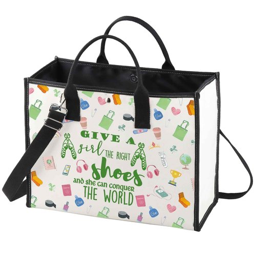 WZMPA Irish Dancer Cosmetic Bag - Dance Teacher Gift - The Right Shoes and She Can Conquer the World - Dancing Makeup Zipper Pouch - Team Gift (Give a Shoes-TB)