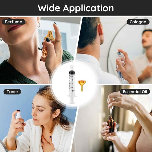 Segbeauty 10pcs Perfume Travel Refill Tools, 5ml Plastic Perfume Extractor Dispenser Refill Tool Transfer Tools Set for Refill Perfume, Large Funnel for Refillable Cologne Perfume Atomizer