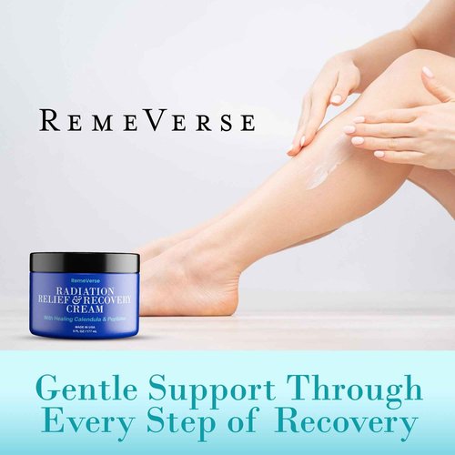 RemeVerse Radiation Cream – Unscented, Gentle, Hyaluronic Acid, Peptides & Calendula Cream for Burns, Soothing Skin and Hydrate Sensitive Skin, Radiation Treatment Skin Care – 6 fl oz
