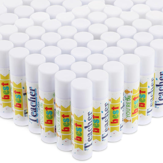 Demissle Teacher Lip Balms Bulk Teachers Appreciation Gifts Moisturizing Lip Balms Peppermint Lip Care Products Teacher Birthday Party Favors Thank You Teacher Inspirational School Favors(50 Pcs)