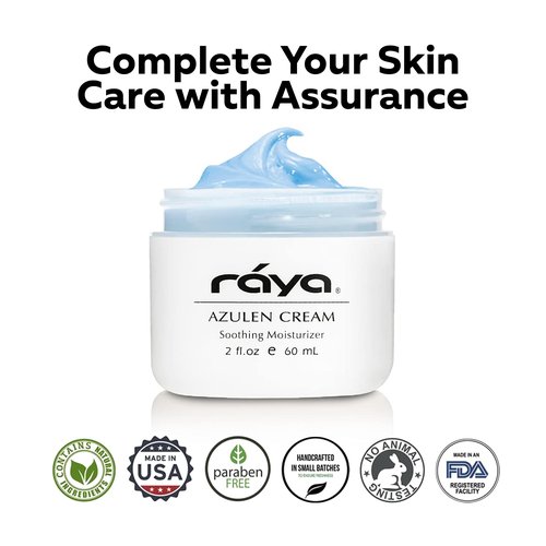 Raya Azulen Cream (301) | Moisturizing Day and Night Face Cream for Combination and Sensitive Skin | Refines, Tones, and Tightens | Made with Soothing Azulene