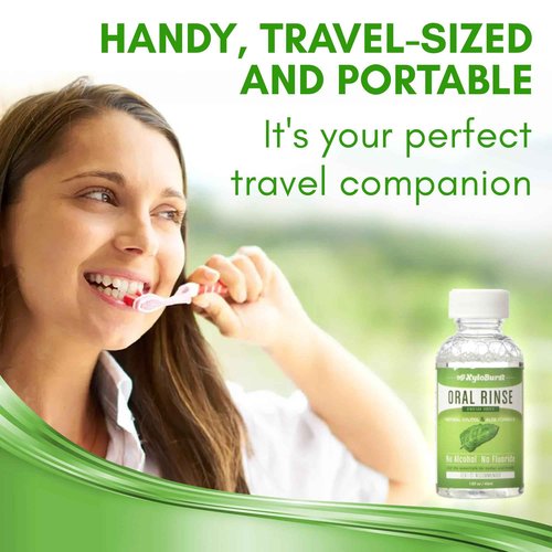 Xyloburst Oral Rinse Mouthwash - Natural Xylitol Mouthwash | Fluoride Free Mouth Wash | Alcohol Free | Fresh Mint Mouth Rinse | SLS Free | Travel 10-Pack