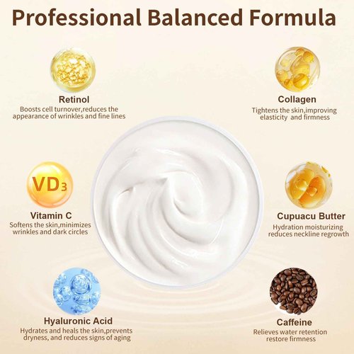 Sheework Neck Firming Cream,Tighten and Lift Neck Cream,Neck Tightening Cream Improves Sagging,Skin Tightening and Smooth of Fine Lines