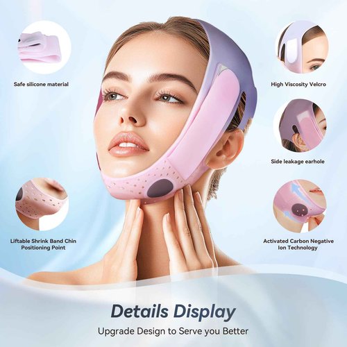ONLUKY Chin Strap for Sleeping, Soft Silicone V-Line Lifting Mask, Reusable Face Lift for Women Men Anti Snoring Devices for Sleep Home Working Travel Yoga