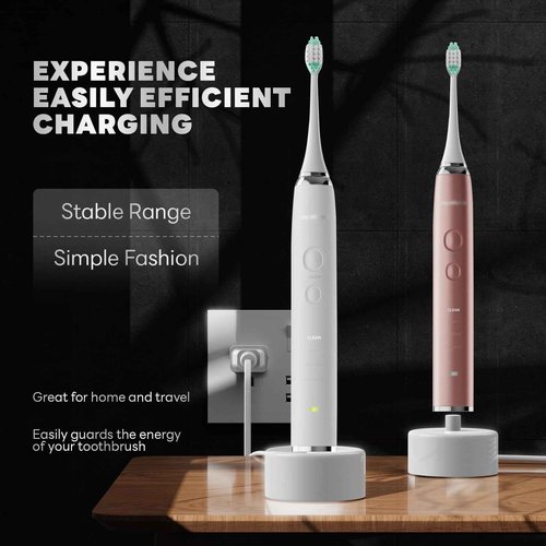 Charging Base Compatible with AquaSonic Ultra Whitening Black/Vibe Series Toothbrushes for Aqua Sonic Charging Electric Toothbrush Replacement Charger Dock Station Waterproof Power Adapter-White